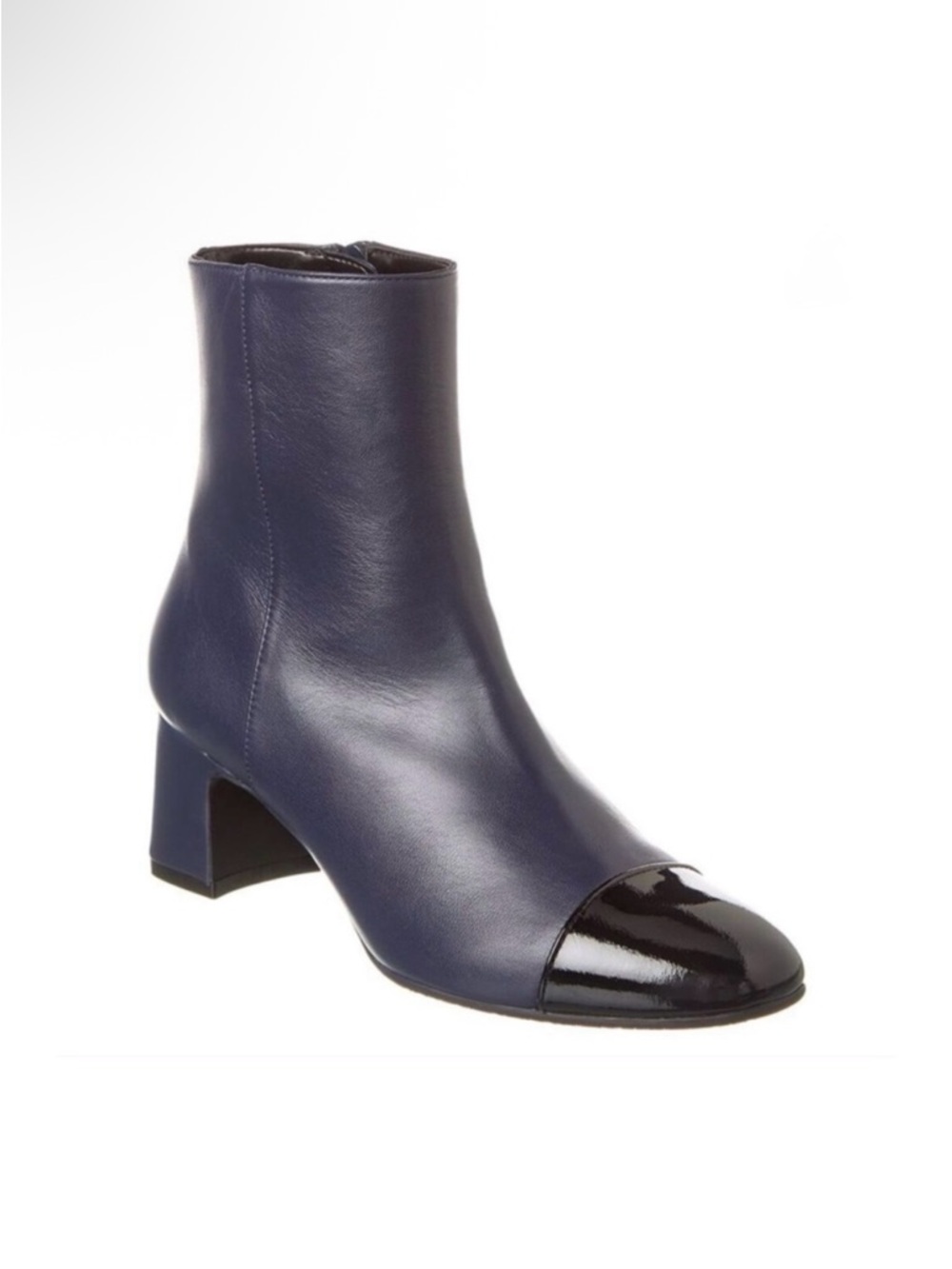 Stuart Weitzman navy cap tie Milla leather boots